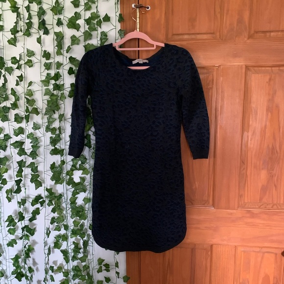 Thick navy leopard print dress - Picture 1 of 4